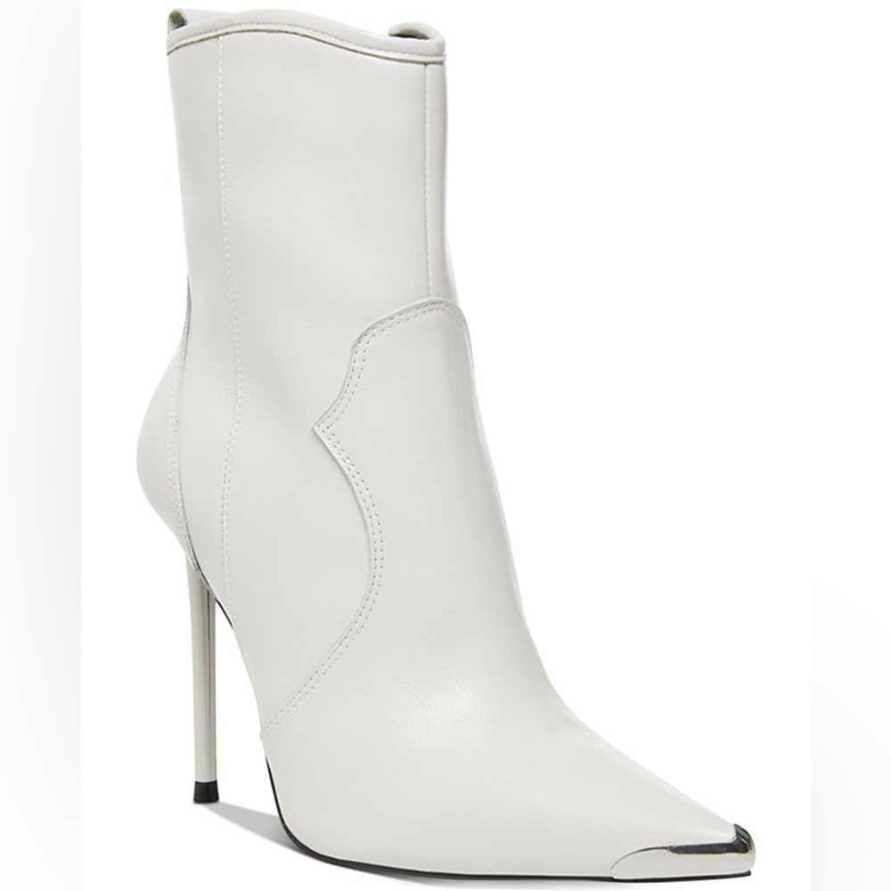 Steve Madden x Winnie Harlow white booties